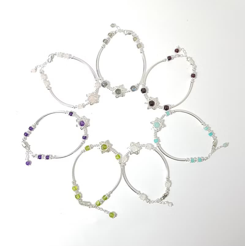 光芒拉長石純銀手鍊