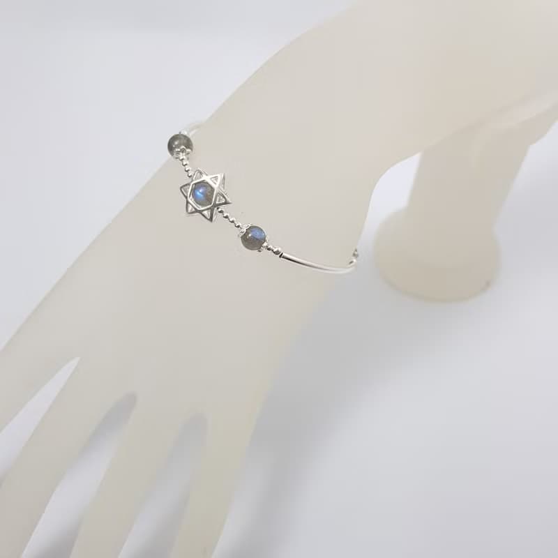 光芒拉長石純銀手鍊