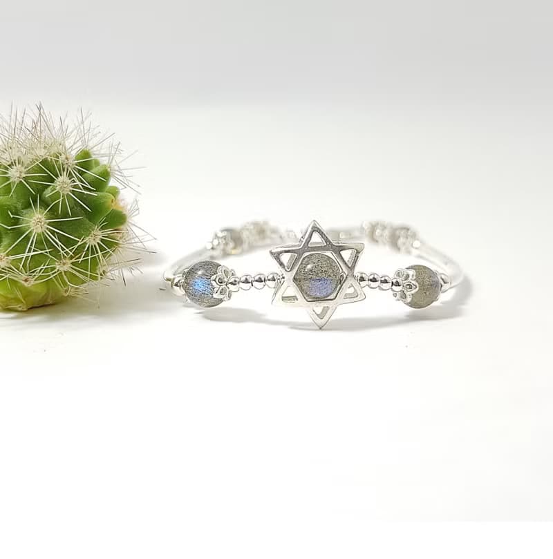 光芒拉長石純銀手鍊