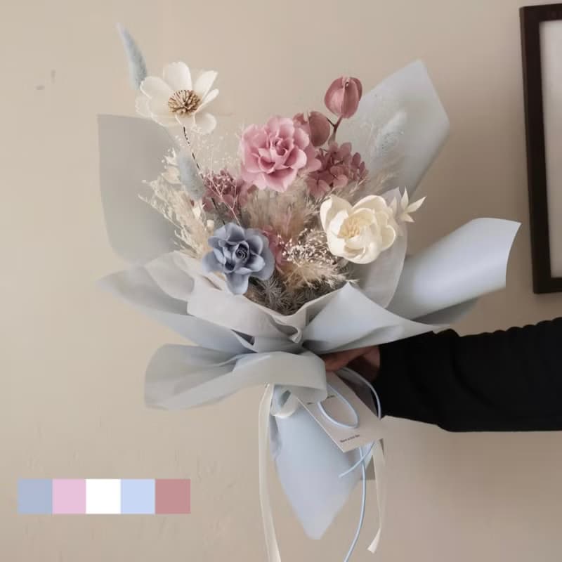 情人節玫瑰花束 迷霧藍紫色 擴香花束 生日 週年禮物