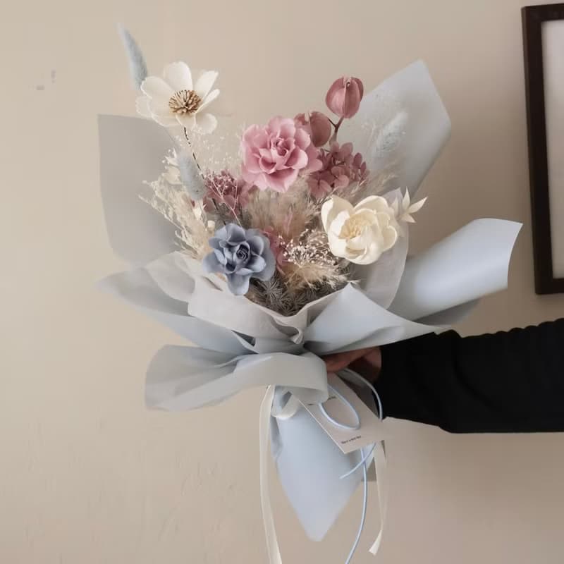 情人節玫瑰花束 迷霧藍紫色 擴香花束 生日 週年禮物