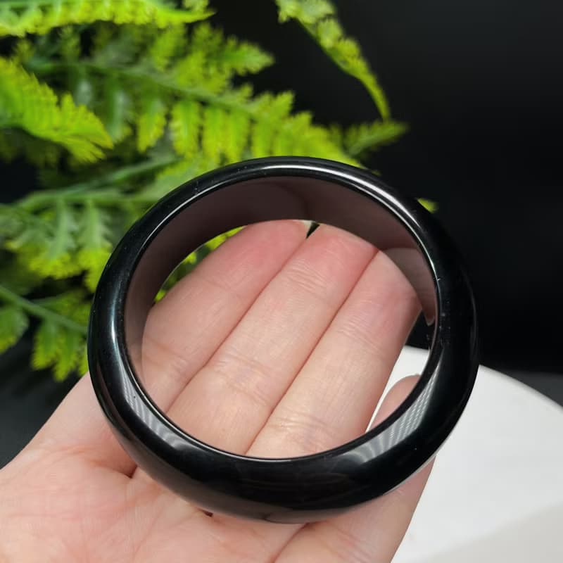 高品質 金曜石手鐲 54MM 灑金金沙黑曜石手環 耀眼靈動 開運納福