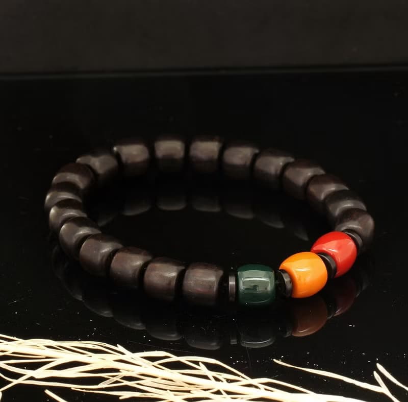 黑檀 + 亞拉善 8x9mm 桶型木珠手鍊 ( 115010 )