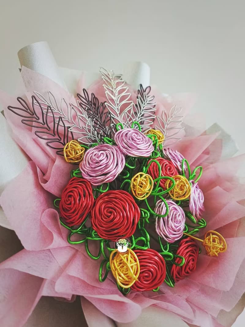 鋁線玫瑰花束