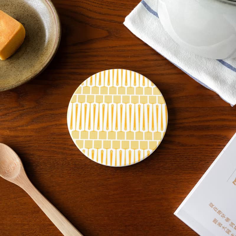 【錦源興】蒼蠅拍陶瓷吸水杯墊 l 底部防滑 鶯歌陶瓷製 禮物