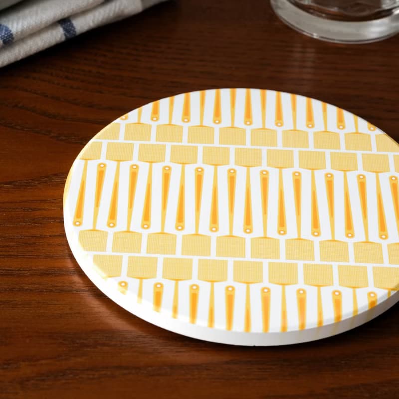 【錦源興】蒼蠅拍陶瓷吸水杯墊 l 底部防滑 鶯歌陶瓷製 禮物