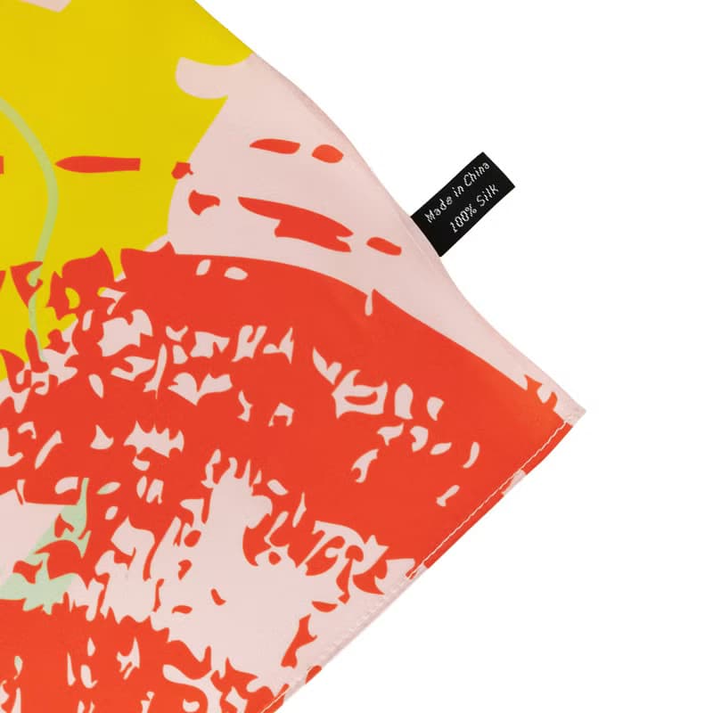 ::100%Silk真絲絲巾:: 清新抽象印花方巾 女朋友禮物 scarf 春天