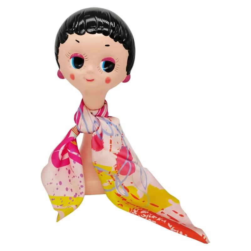 ::100%Silk真絲絲巾:: 清新抽象印花方巾 女朋友禮物 scarf 春天