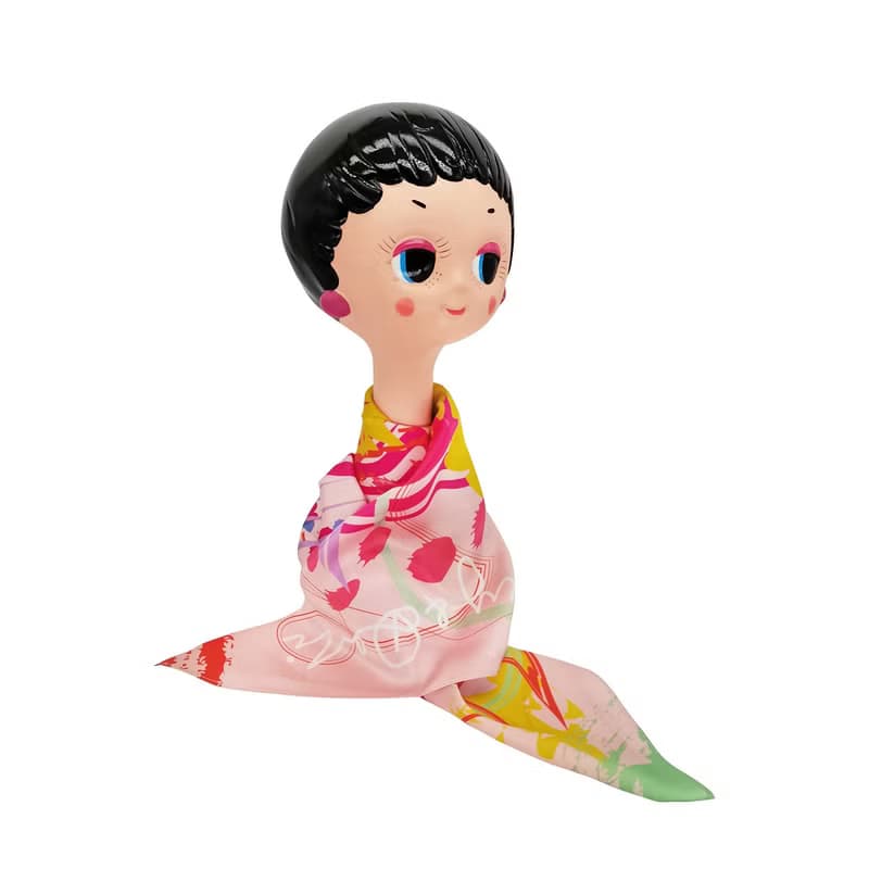 ::100%Silk真絲絲巾:: 清新抽象印花方巾 女朋友禮物 scarf 春天