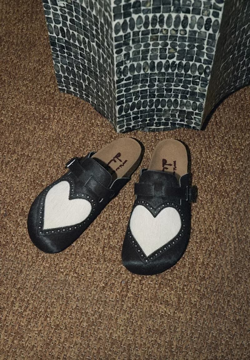 Heart Closed-Toe Slides 愛心長毛雕花包頭皮鞋