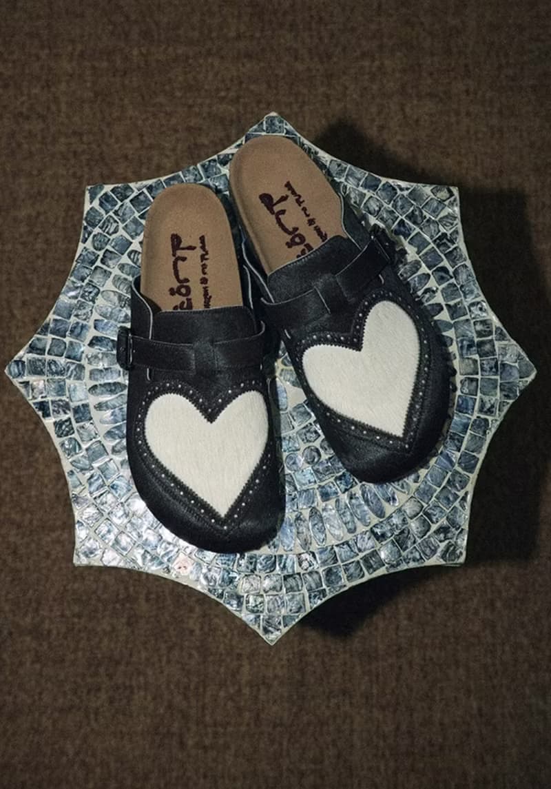 Heart Closed-Toe Slides 愛心長毛雕花包頭皮鞋