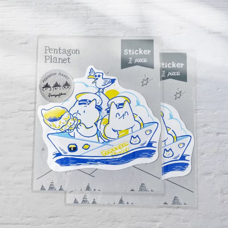 海上紙船大冒險大貼紙 2入 行李箱貼紙 造型貼紙 /五角星球