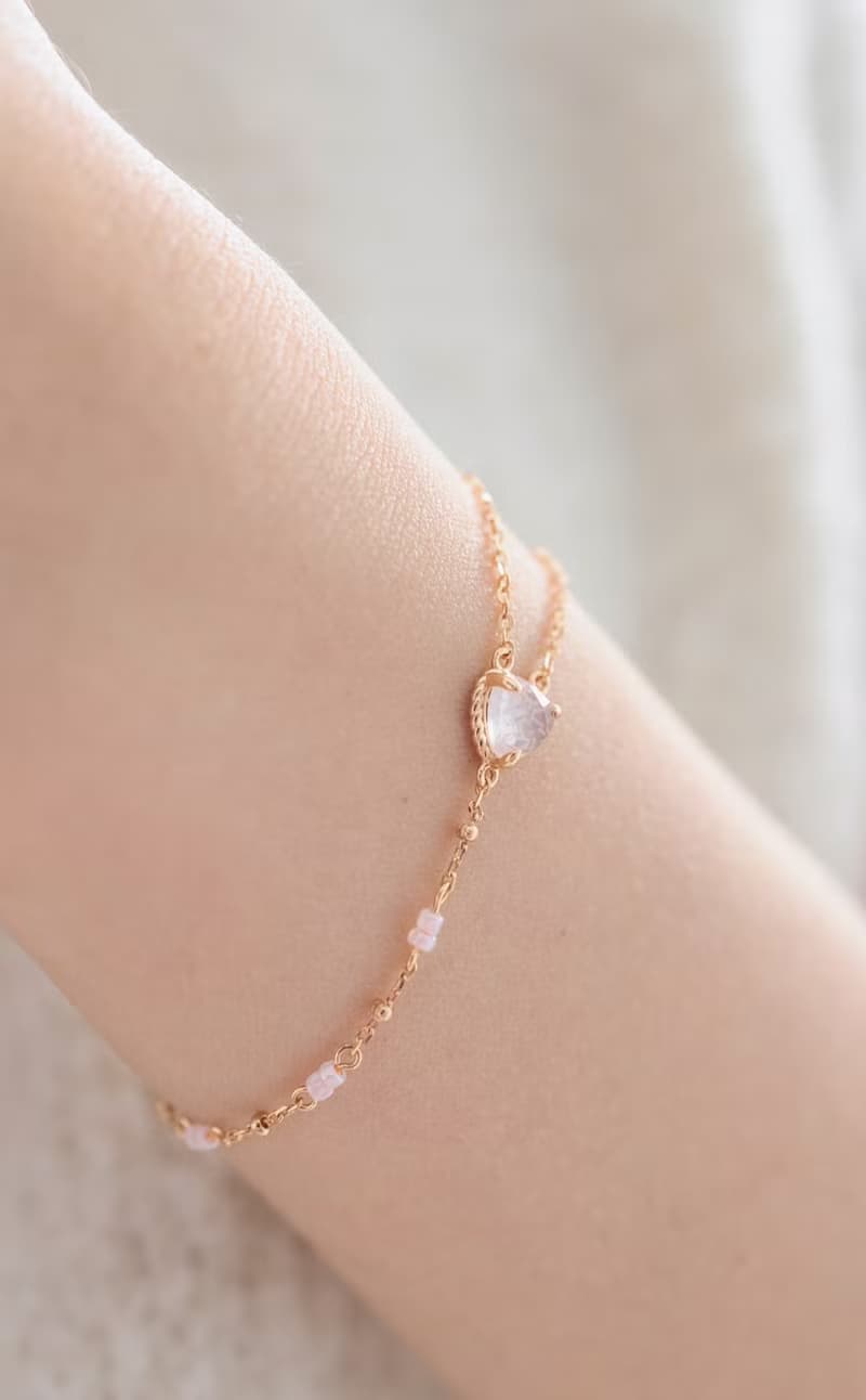 愛心粉晶純銀手鏈Heart beat bracelet