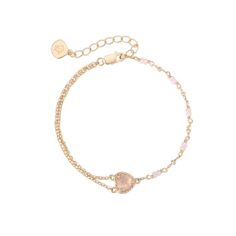 愛心粉晶純銀手鏈Heart beat bracelet