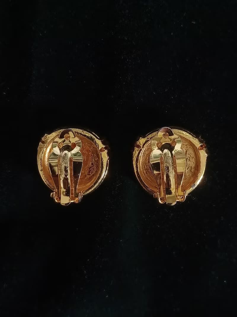 vintage jewelry Ellen Designs 仿羅馬金幣 夾式耳環