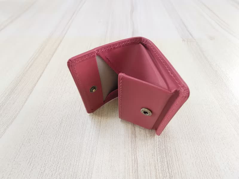 方形零錢包 折疊零錢包 真皮全手縫