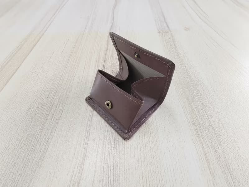 方形零錢包 折疊零錢包 真皮全手縫
