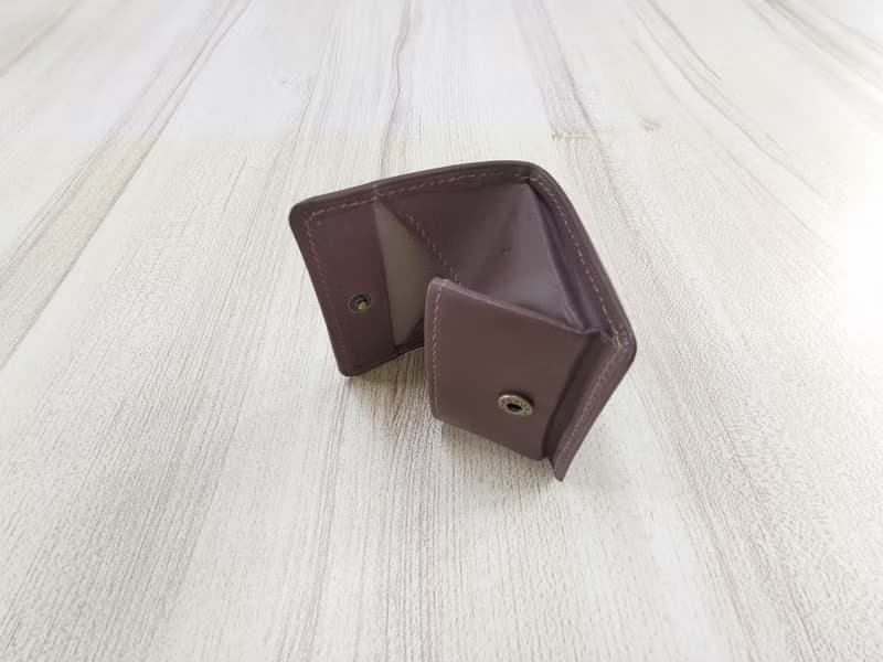 方形零錢包 折疊零錢包 真皮全手縫