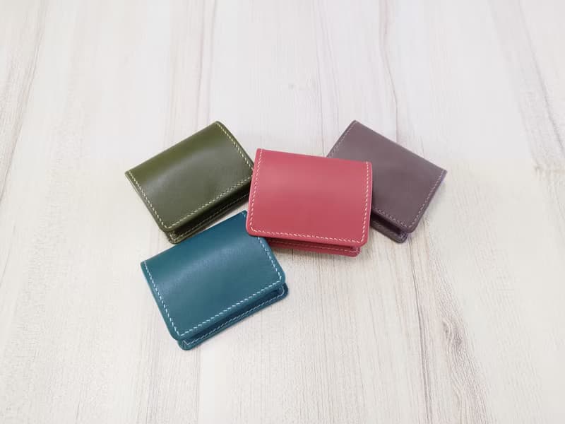 方形零錢包 折疊零錢包 真皮全手縫