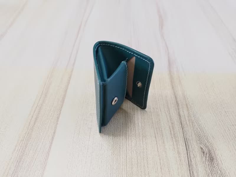 方形零錢包 折疊零錢包 真皮全手縫