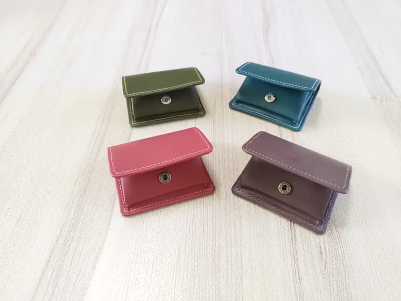 方形零錢包 折疊零錢包 真皮全手縫