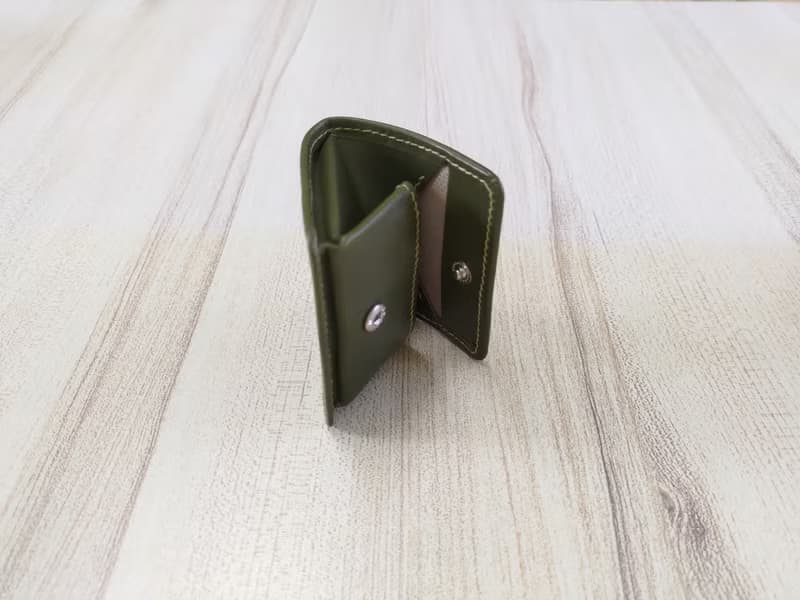 方形零錢包 折疊零錢包 真皮全手縫