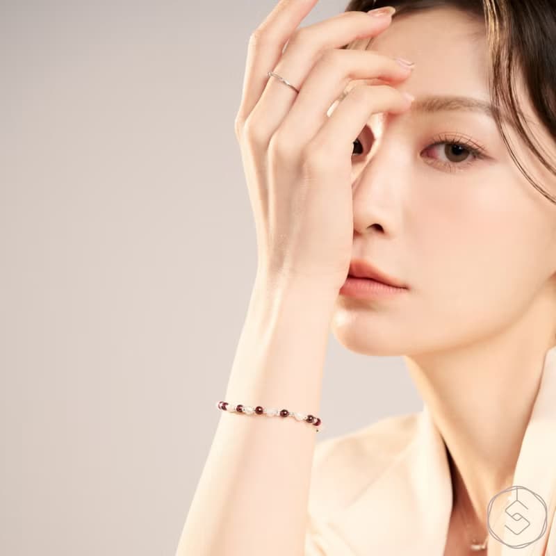 曙光 | 石榴石 珍珠 白水晶 S925純銀 | 天然水晶手鍊