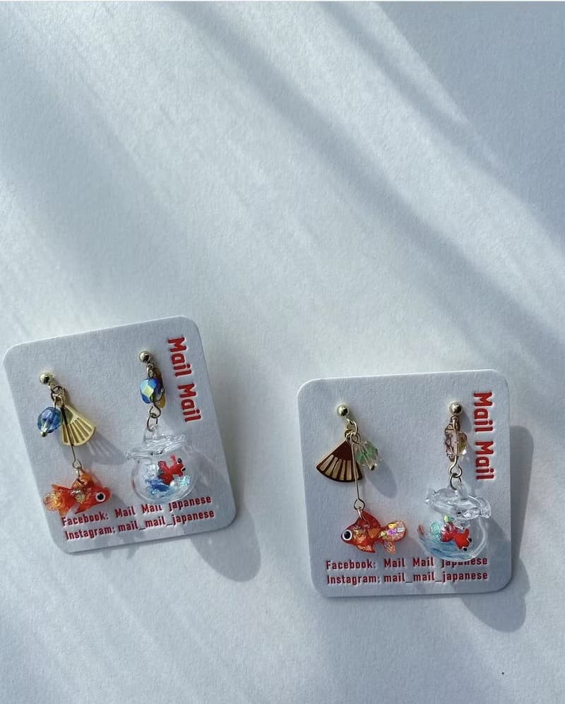 小金魚配魚缸、耳針、耳夾
