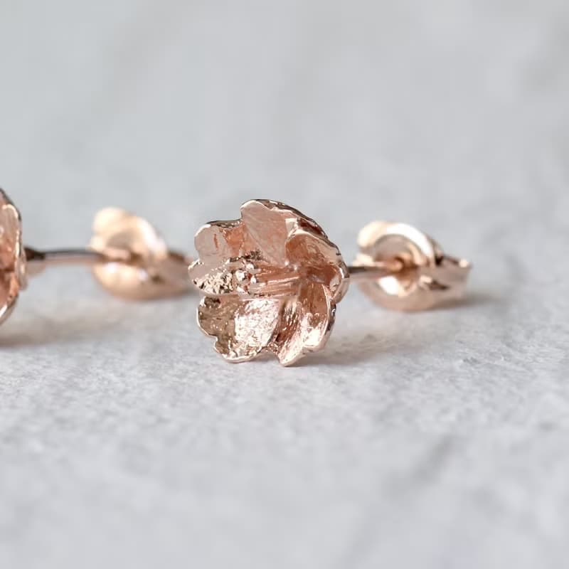 -粉金- 櫻花 耳針 花耳環 /Cherry blossom earrings -pink gold-