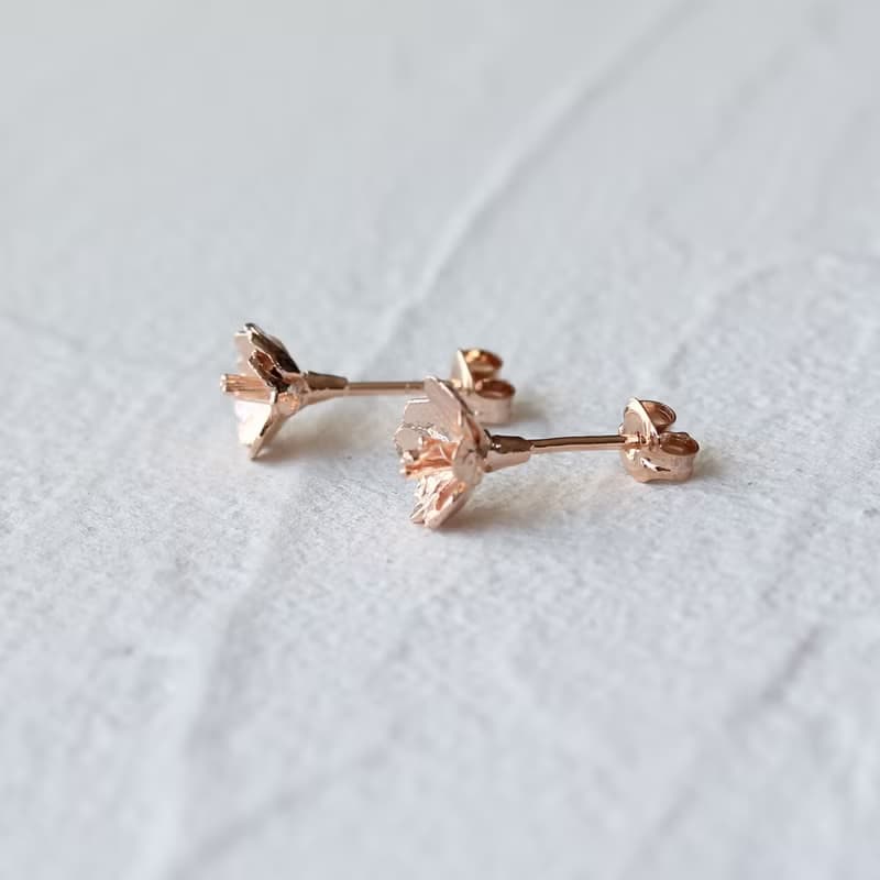 -粉金- 櫻花 耳針 花耳環 /Cherry blossom earrings -pink gold-
