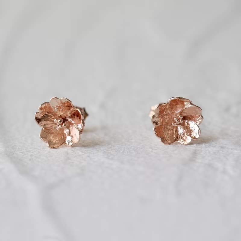 -粉金- 櫻花 耳針 花耳環 /Cherry blossom earrings -pink gold-