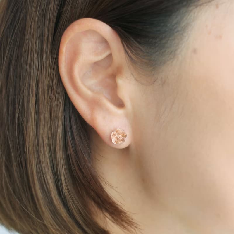 -粉金- 櫻花 耳針 花耳環 /Cherry blossom earrings -pink gold-