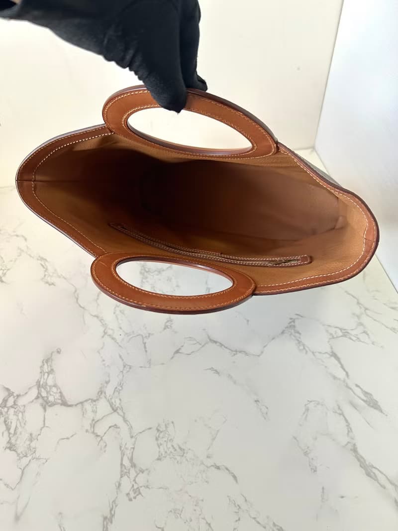 Celine大皮革圓環老花托特包小手挽提袋 中古包 香奈兒 vintage