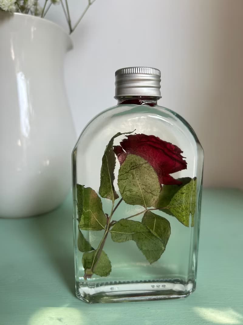 Red rose in oil