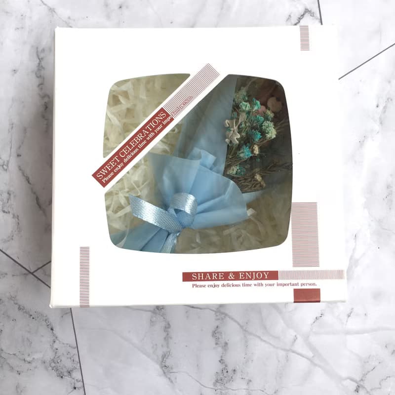 Eudora House 迷你小熊花束、水藍色系、生日禮物、教師節花禮