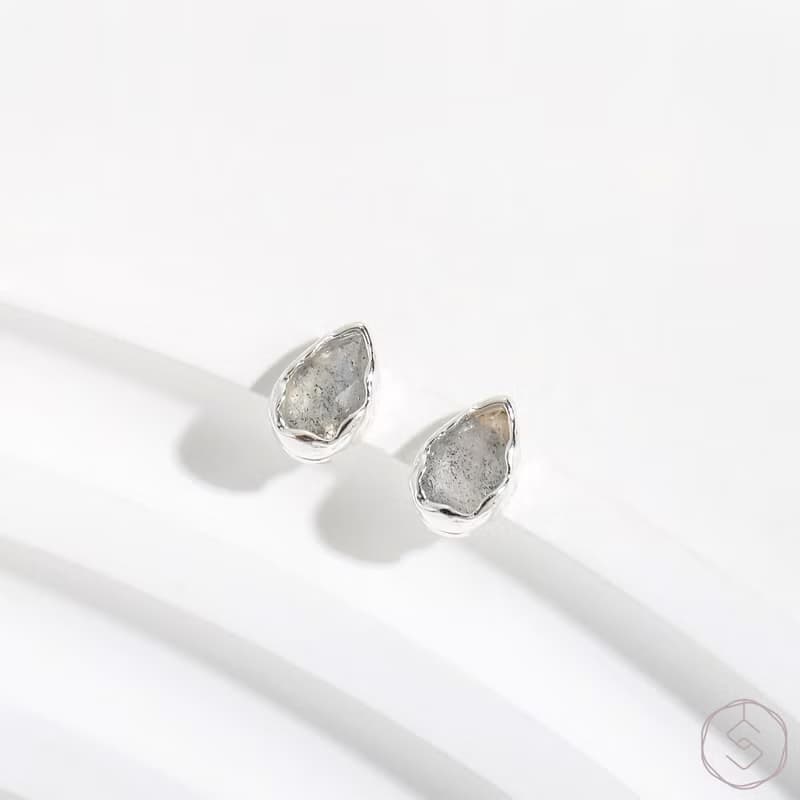 繆思MUSE | 拉長石 S925純銀 | 水滴造型耳環