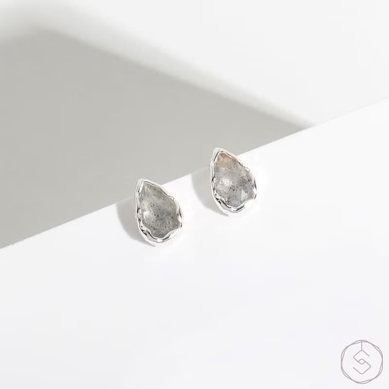 繆思MUSE | 拉長石 S925純銀 | 水滴造型耳環