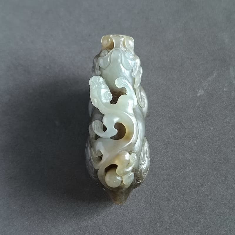 招財母子貔貅吊墜擺設 | 天然和田玉玉器