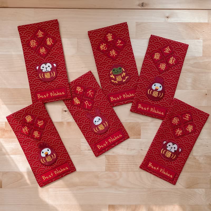 【日本達摩 12生肖】蛇年 福氣達摩 刺繡貼紙 行李箱裝飾