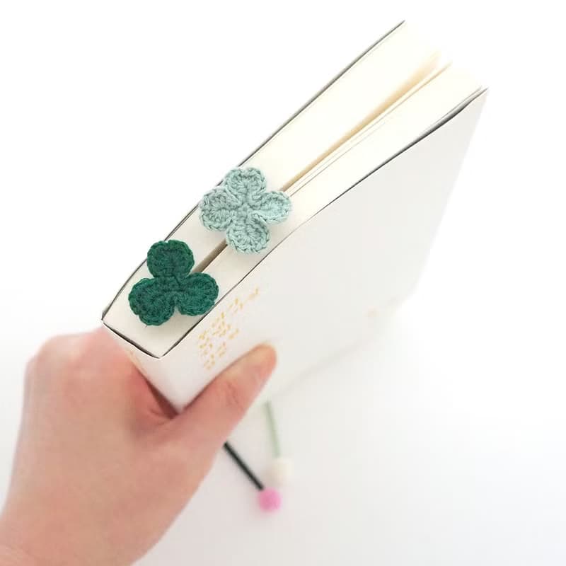 Crocheted Clover Bookmark