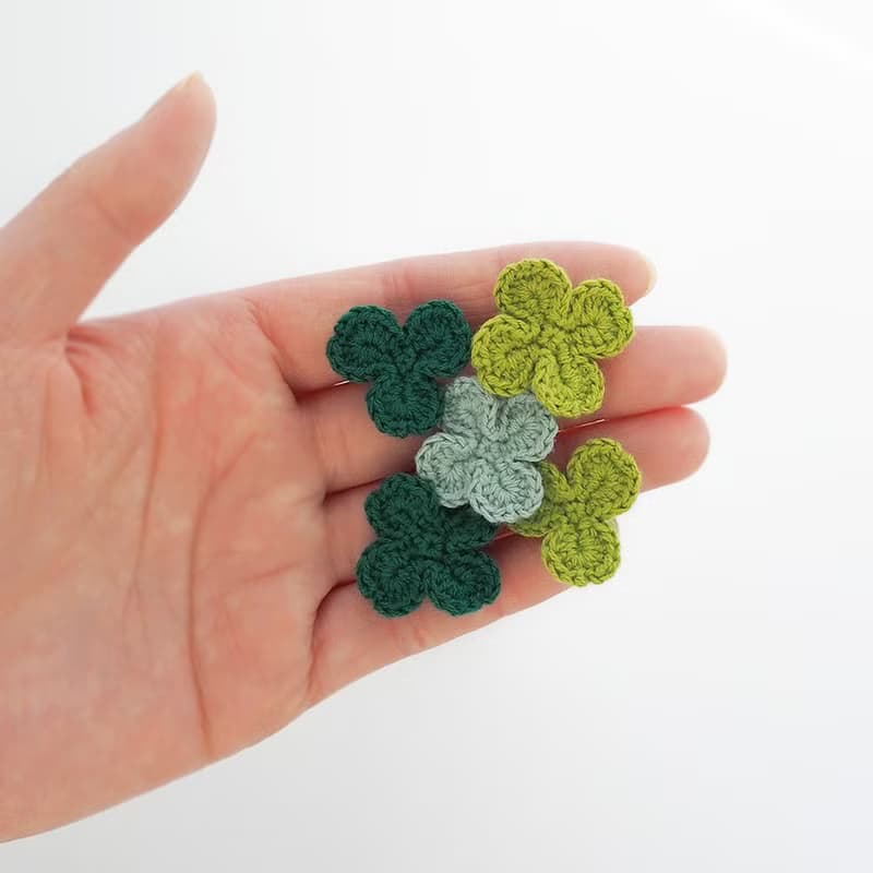Crocheted Clover Bookmark