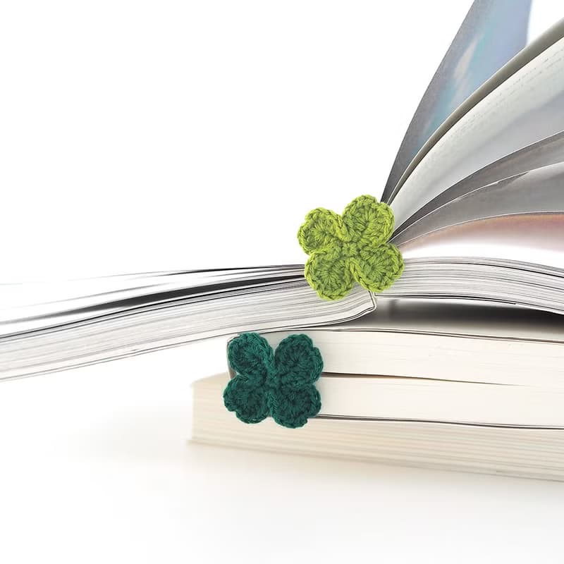 Crocheted Clover Bookmark