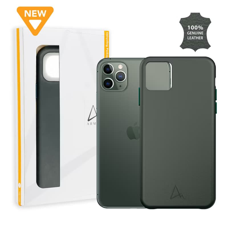 ARMOR iPhone 11 / X 全真皮系列電話保護殼_古典綠