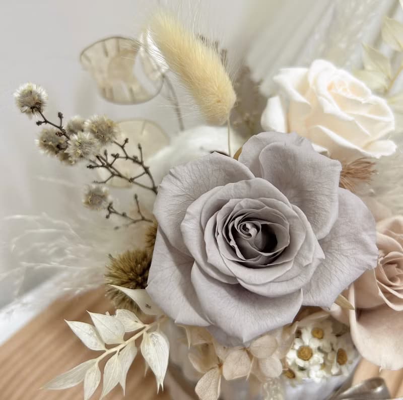 北歐淺灰奶茶盆花 開幕花禮  入厝花禮 附禮盒提袋卡片