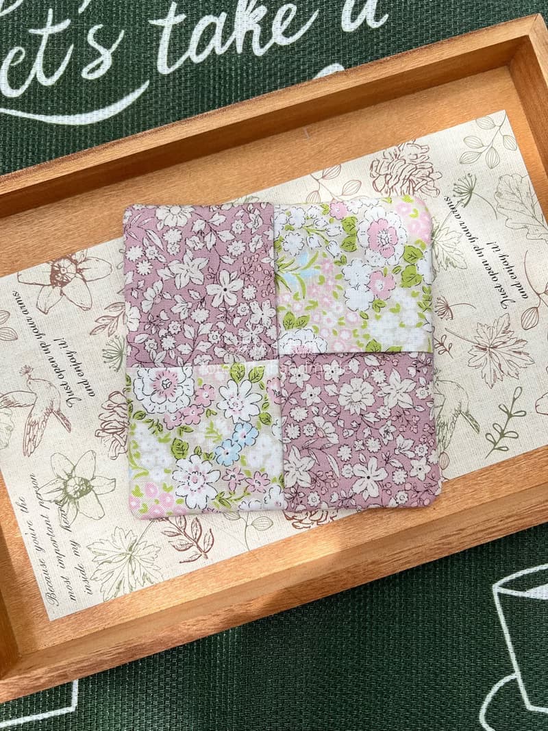紫絮花語杯墊 花園系列 手工布杯墊