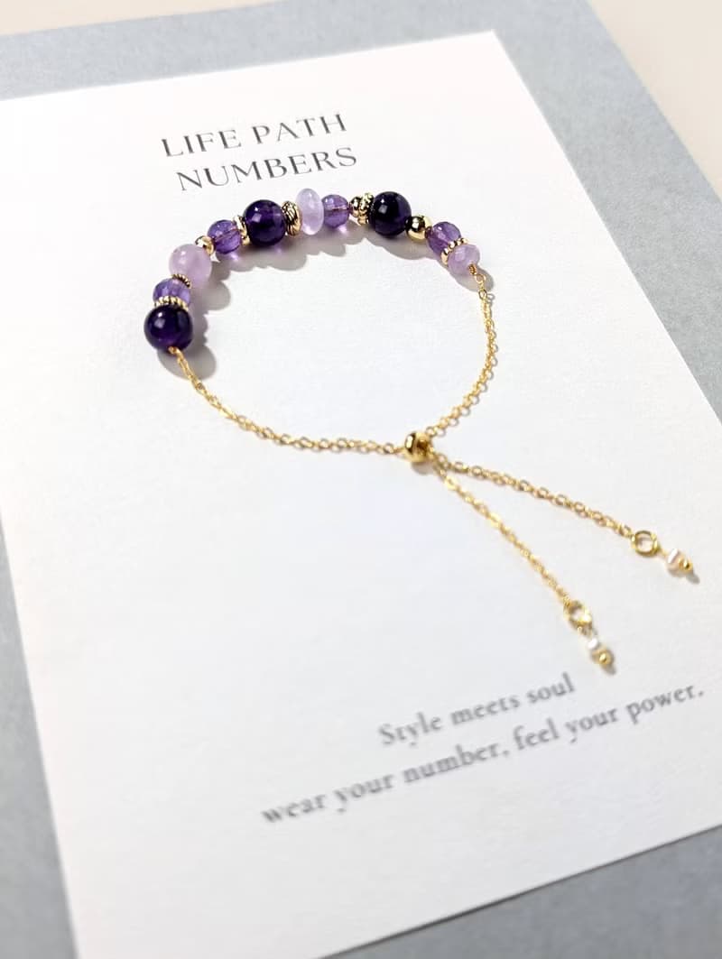 生命靈數7號 開運手鍊 | 紫水晶×天然石 | 紫色能量與智慧象徵