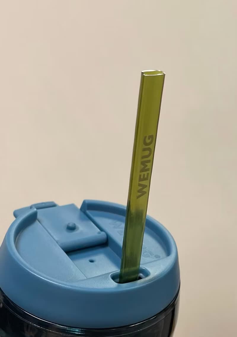 3色禮物  耐用飲管扁形Tritan 透明咖啡吸管 可熱飲環保 附送毛刷