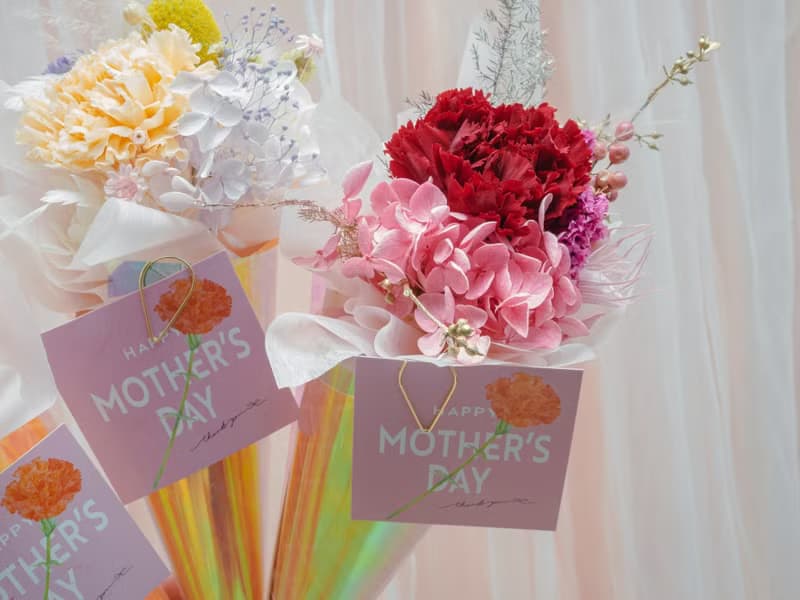 母親節永生康乃馨甜筒花束永生康乃馨母親節花禮