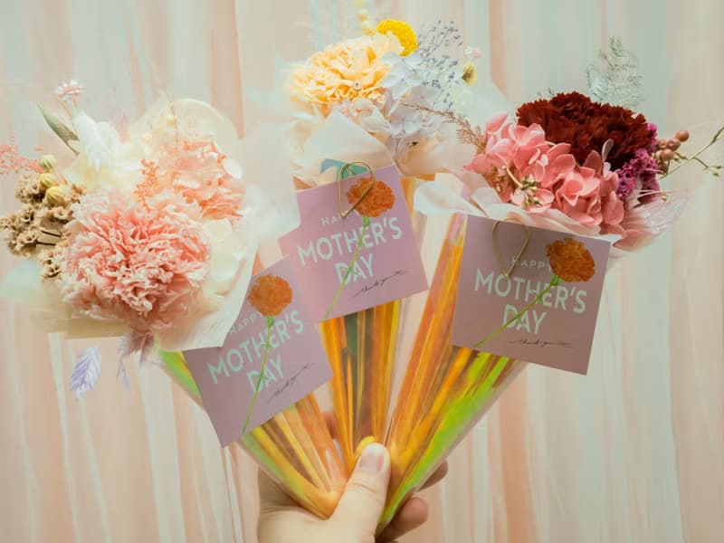 母親節永生康乃馨甜筒花束永生康乃馨母親節花禮