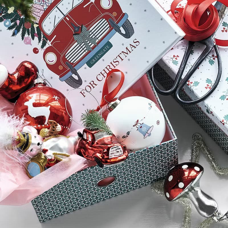 丹麥GreenGate Christmas red 汽車收納盒2入